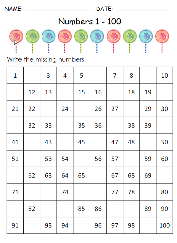 图片[4]-一年级数学下册1-100丢失的数字专题训练-学库网络