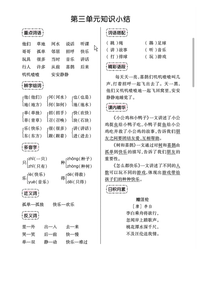 图片[3]-一年级下册语文知识点总结-学库网络