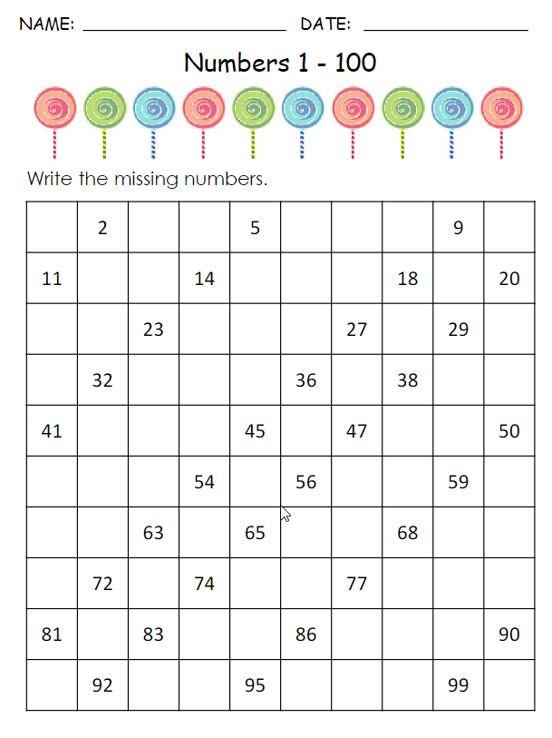 图片[2]-一年级数学下册1-100丢失的数字专题训练-学库网络