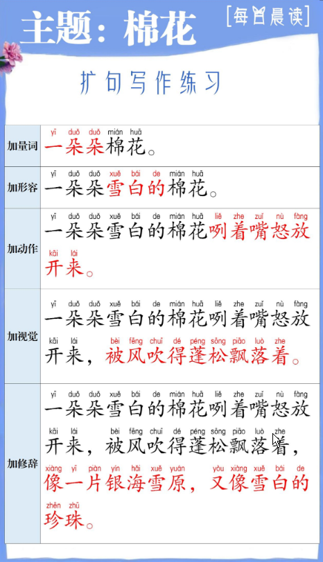 图片[4]-一年级语文下册晨读扩句第①②③④组-watiku