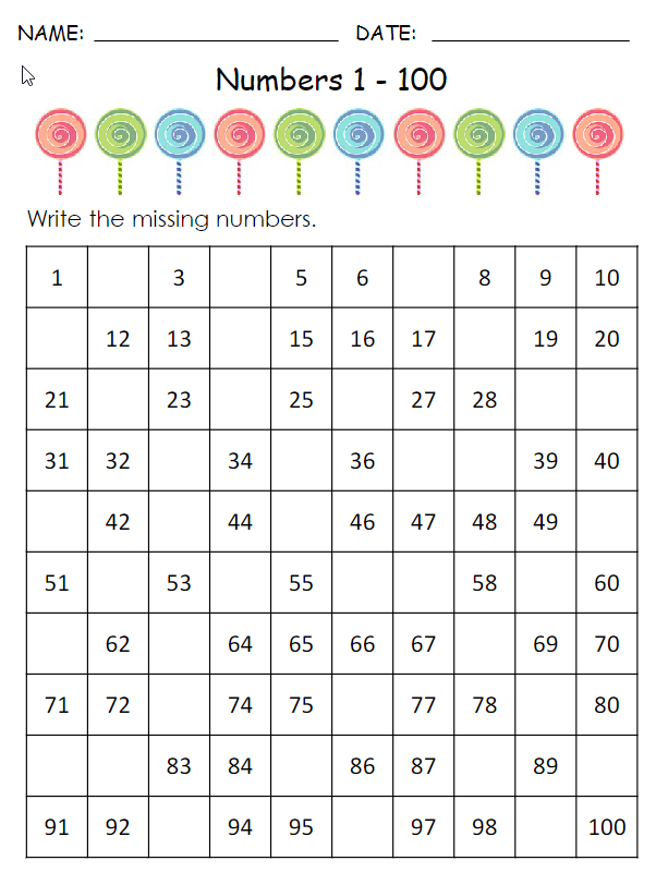 图片[3]-一年级数学下册1-100丢失的数字专题训练-学库网络