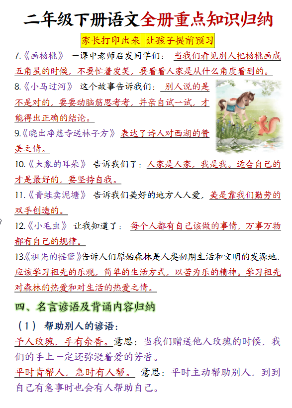 图片[3]-【全册重点知识点汇总及默写】二下语文-学库网络