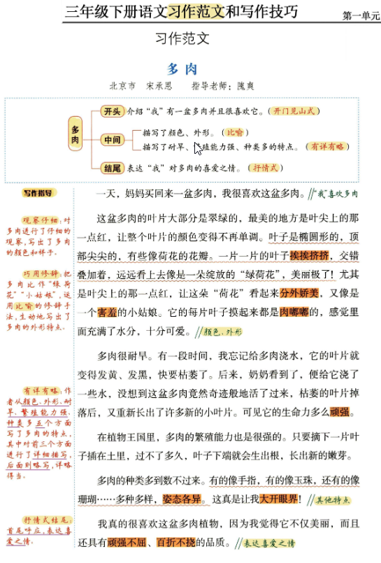 图片[2]-三年级 下册语文《习作范文及技巧点拨》-学库教育