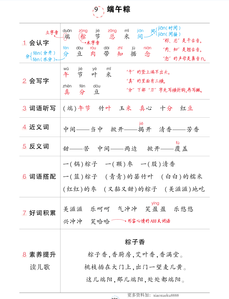 图片[2]-2024新一年级下册语文状元语文每课背记清单-学库网络