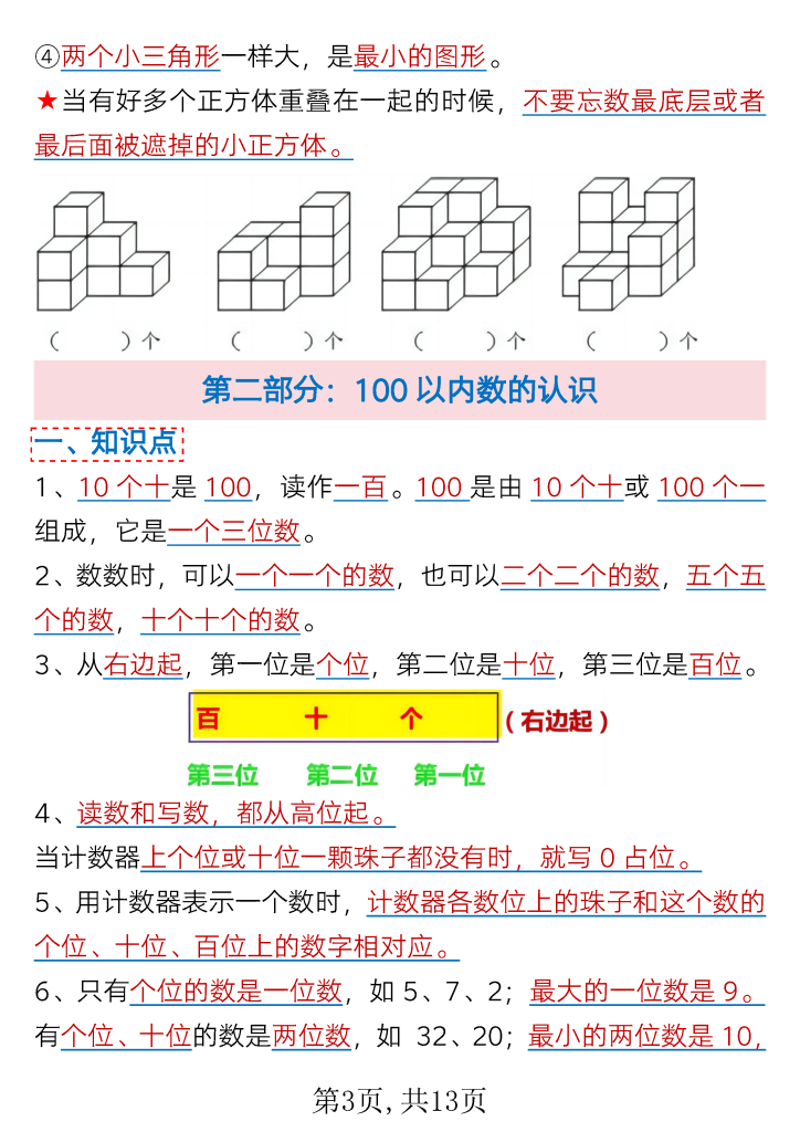 图片[3]-一年级下册数学全册重难点知识汇总(通用）-学库网络