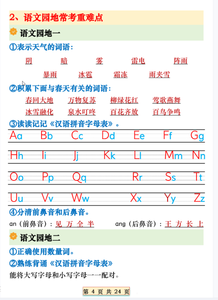 图片[3]-期末复习重点知识汇总一下语文-学库网络