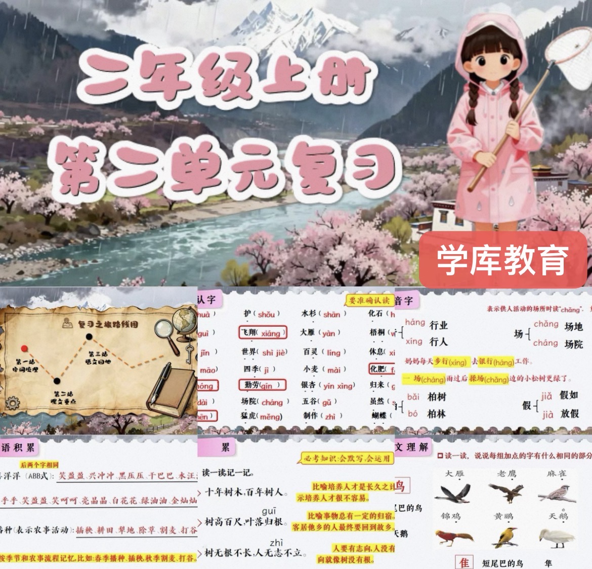 图片[2]-2025秋部编新二上语文Ai赋能期中复习1-4单元复习课件+含教学设计-学库教育