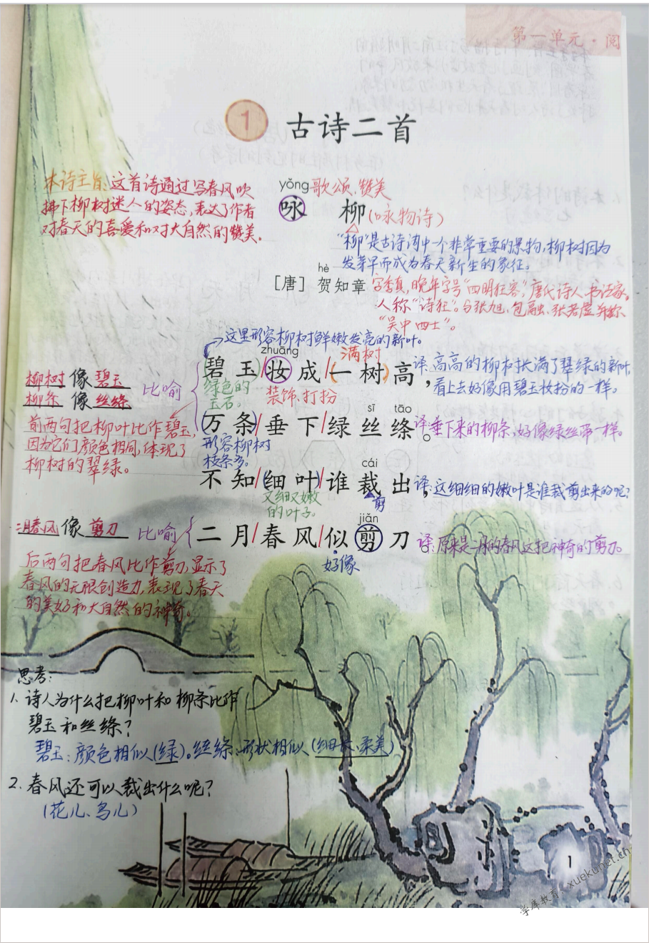 图片[3]-26春新版二年级下册语文课堂笔记（手写版）全册已更新-学库教育