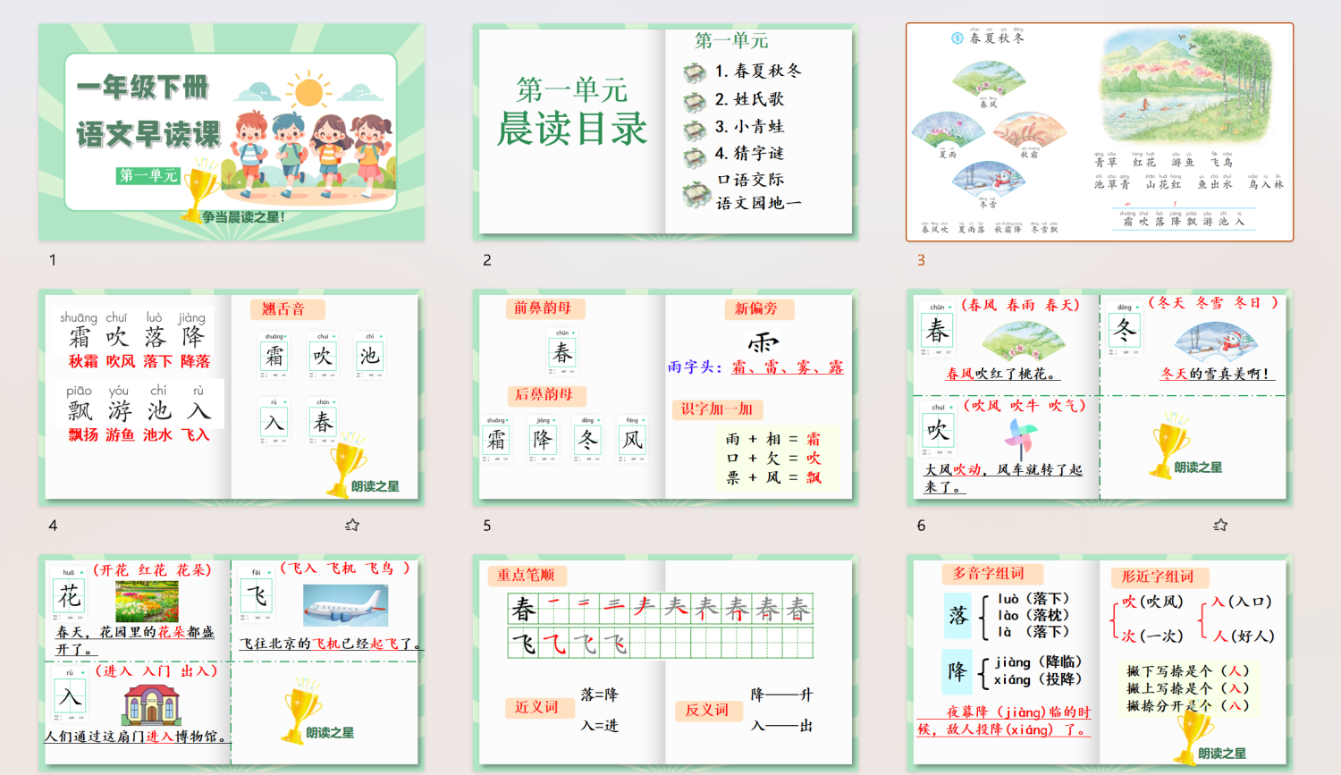 图片[2]-26春新版一年级下册语文晨读课件（2套）已更新完-学库教育