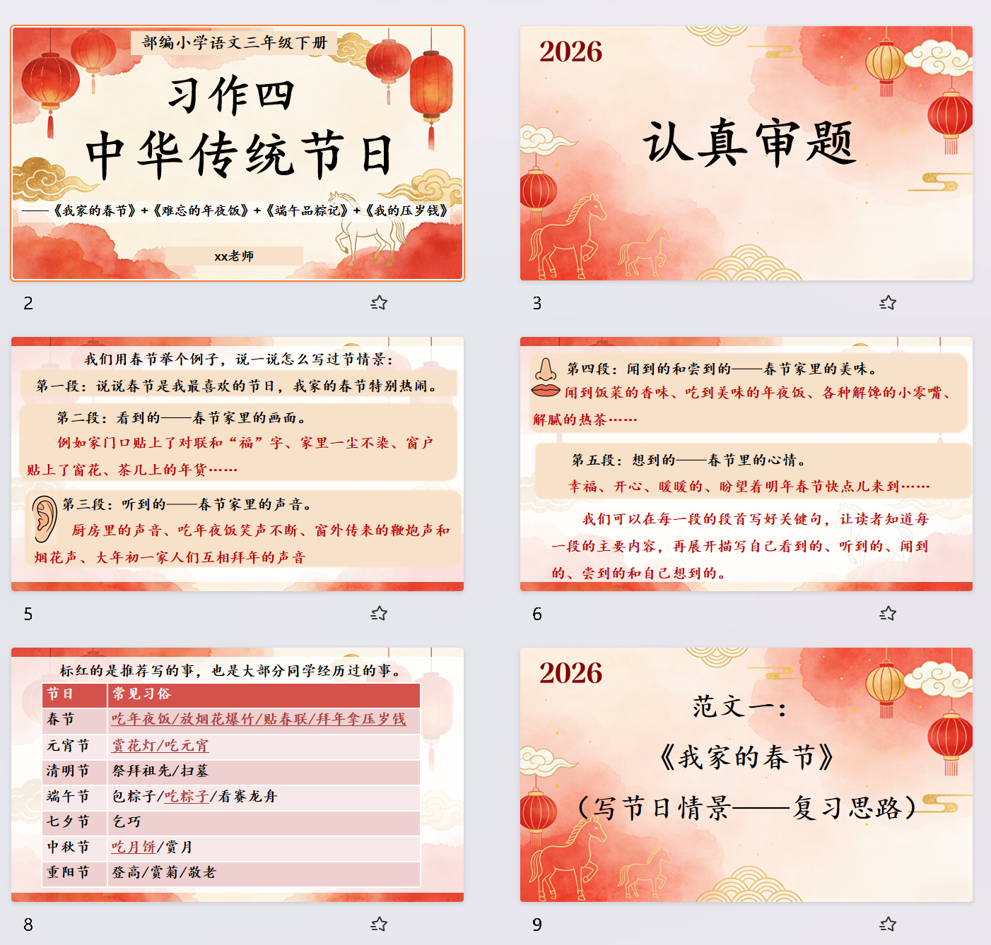 26春三年级下册语文习作四《中华传统节日》写作课件-学库教育