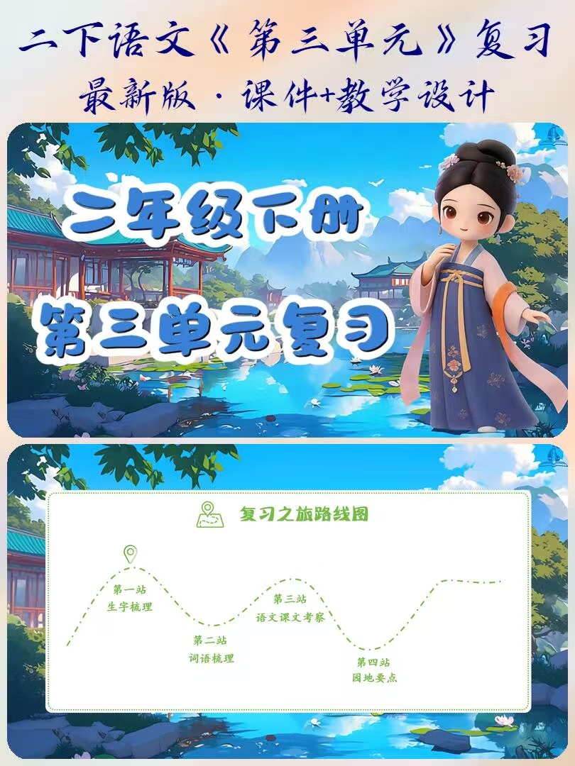 图片[3]-【AI融合】26春二年级下册语文期中复习课件（1-4单元）含复习教学设计-学库教育