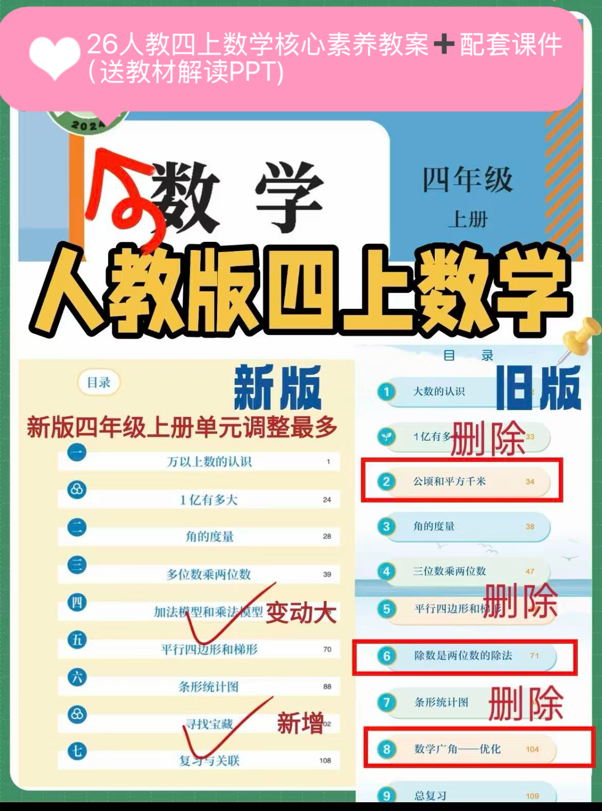26人教版四年级上册数学核心素养教案+配套课件+教材解读PPT-学库教育